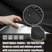 2入組防水露台椅套,可堆疊的戶外椅套,耐用的210d牛津條紋凳椅套,耐用的防水家具椅套,全天候保護,黑色 - 黑色 - 查看 3