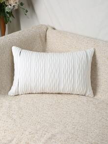 1 件現代簡約白色 Pu 皮革沙發墊套,帶有皺紋紋理,適合客廳和臥室,僅枕頭套 - 白色 - 查看 4