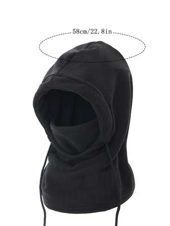 1pc Unisex Couples' Winter Plush Hat With Scarf & Face Cover, Windproof & Warm Cycling Beanie Casual