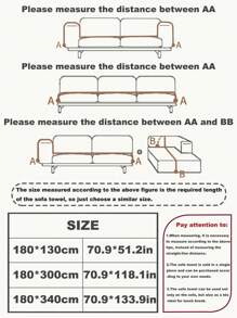 1入線條圖案沙發巾,耐刮耐髒可水洗沙發套,適用於臥室辦公室客廳家居裝飾,四季皆宜 - 黑色 - 查看 2