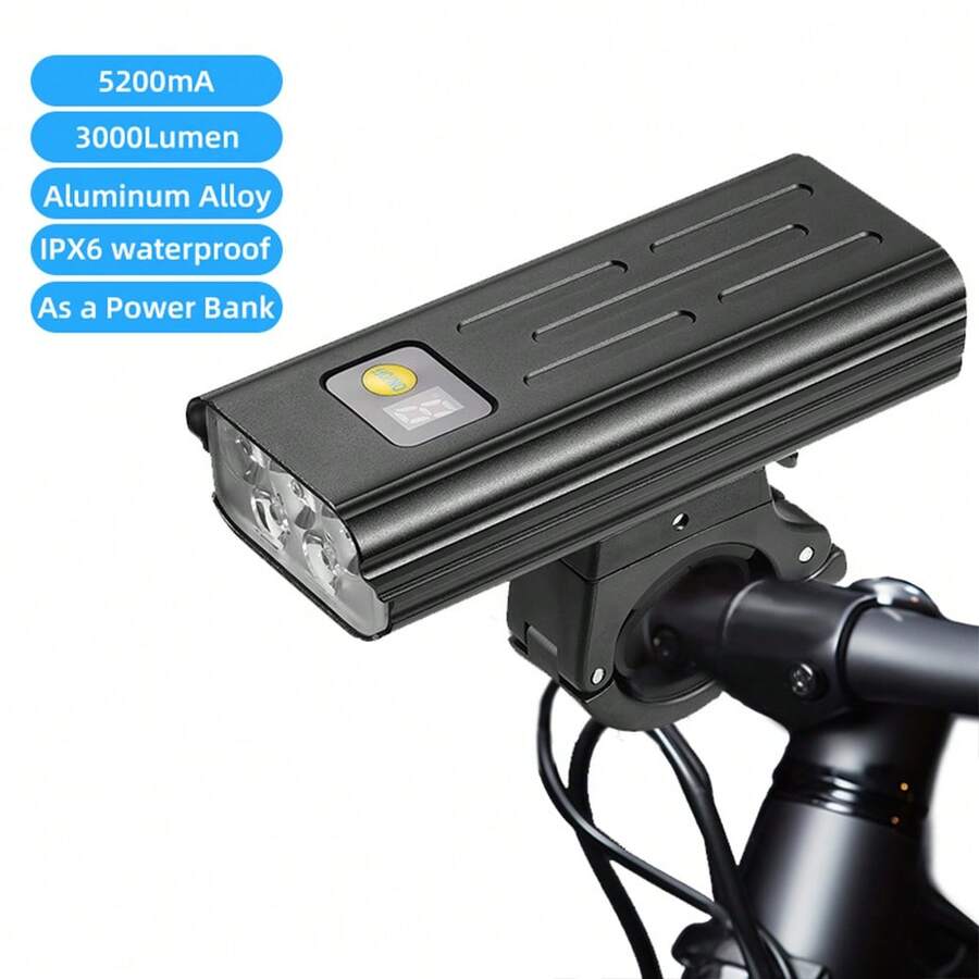 3000 Lumens Bicycle Light With 4 Modes Light Adjustment, Ip6 Level Waterproof, Mobile Phone Charging Function - W705 - View 1
