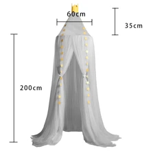 1 件婴儿床蚊帐，天篷圆顶风格儿童房装饰，无需安装，适合婴儿、夏季