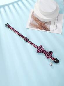 1入紫色豹紋寵物項圈,附有貓鈴 - 紫色 - 查看 4