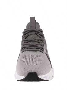 Valentine's Day Men Non Slip Running Athletic Shoes Festival Gift Lace Up Tennis Mens Casual Shoes Fashion Sporty Sneakers For All Season - 灰色 - 查看 4