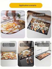 Random Style Bathroom Anti-Slip Mat Toilet Water Absorbent Mat Kitchen Entrance Doormat Home Hallway Floor Rug - Multicolor - View 3