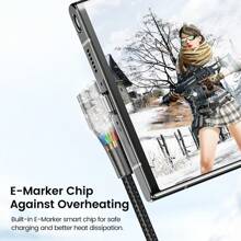 Toocki 双弯头 USB Type C 转 Type C 数据线 兼容 iPad 100W 快充 Type C 数据线 - 黑色 - 查看 5