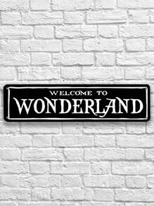 1pc Add A Spooky Touch To Your Home With This Welcome To Wonderland Gothic Decor Sign! - Multicolor - View 1