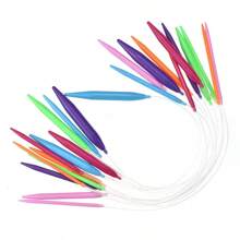 Set Of 12pcs 40cm / 15.7in Household Knitting Needle Color PVC Hose Ring Bar Needle Knitting Tool Accessories Plastic Ring Sweater Needle - Multicolor - View 6