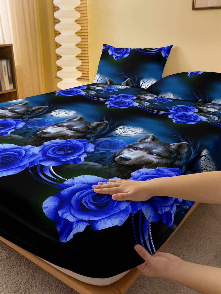 1pc Stylish Minimalist Style Printed Brushed Bedspread Dustproof Cover For Home Textile - Multicolor - View 1