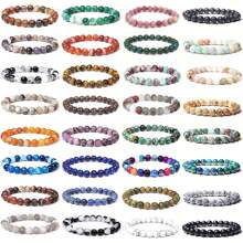 1 stuk 8 mm Prachtig Veel kleurig Steen Helende kristal Stretch Kraal Armbanden Voor mannen en vrouwen Casual Juwelen Feest