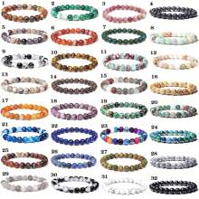 1 stuk 8 mm Prachtig Veel kleurig Steen Helende kristal Stretch Kraal Armbanden Voor mannen en vrouwen Casual Juwelen Feest