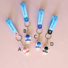 1pc Spaceman Pendant Soft Rubber Pendant Key Chain Cute Cartoon Fashion Style Car Keychain Bag Pendant Party Gift For Best Friend Girlfriend Son Daughter