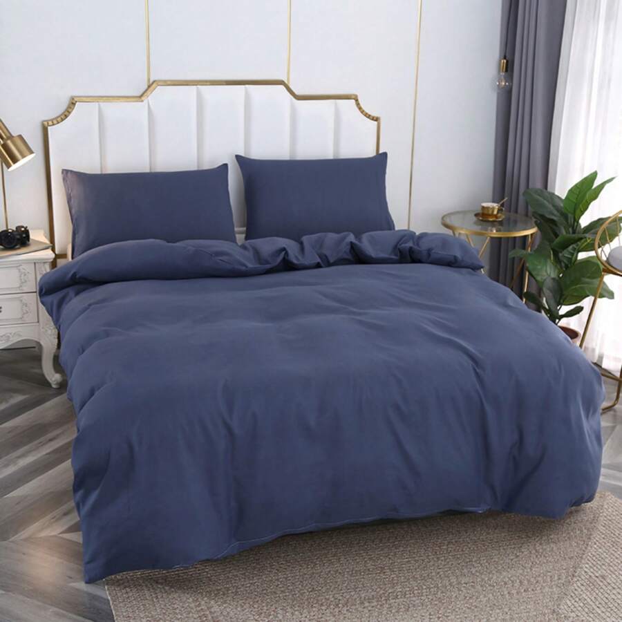 3pcs Blue Duvet Cover Set [No Filling, No Bed Sheet] - Blue - View 1