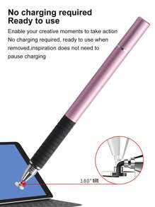 Dual Touch Screen Capacitive Pen With Disc And Fiber Nib, Draw And Write Stylus For Phone/Ipad/Tablet/Laptop - Pink - View 8