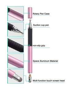 Dual Touch Screen Capacitive Pen With Disc And Fiber Nib, Draw And Write Stylus For Phone/Ipad/Tablet/Laptop - Pink - View 9