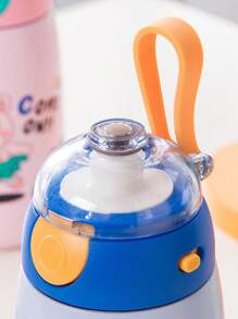 1個500ml創意不銹鋼真空杯,卡通圖案學生便攜可愛兒童水瓶 - 藍色 - 查看 10