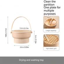 1pc Makeup Brush Cleaning Box Sponge Brush Dry Cleaning Cleaner Powder Puff Wash Brush Box Makeup Tools Drying Storage Shelf Storage Device - Blue - View 2