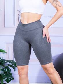 Women Sports Shorts - 灰色 - 查看 4