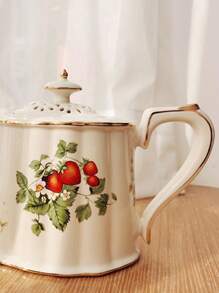 2pcs/set 220ml European Style Vintage Floral Ceramic Cup & Saucer Set, Golden Rim Large Tea Cup, For Home, Restaurant, Coffee & Tea Time