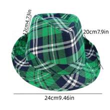 1 Miếng Irish Kẻ sọc Màu xanh lá Len Mũ lưỡi trai , Ngày St. Patrick Trang phục Phụ kiện Elf Mũ Thích hợp Cho nam giới , NỮ Và Trẻ em - kẻ sọc màu xanh lá cây - Xem 2
