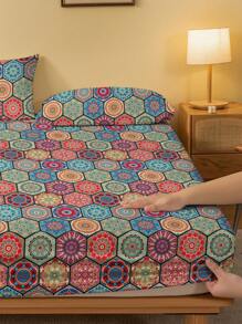 1pc Stylish Minimalist Style Printed Brushed Bed Cover Dustproof Cover Home Bedding - Multicolor - View 4