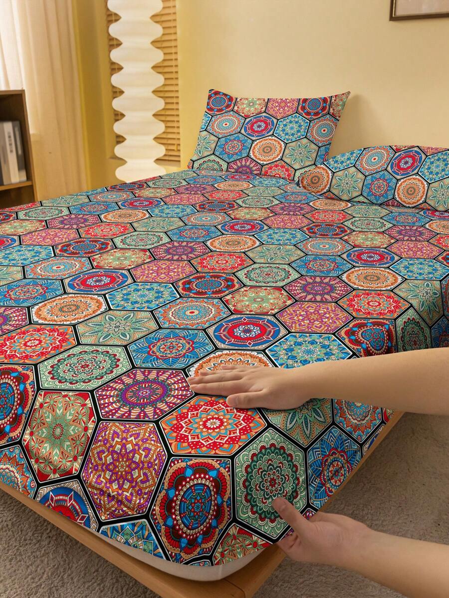 1pc Stylish Minimalist Style Printed Brushed Bed Cover Dustproof Cover Home Bedding - Multicolor - View 1