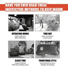 1入組暖手寶加熱墊,冬季暖宝宝墊,便攜式加熱墊 - 灰色 - 查看 8