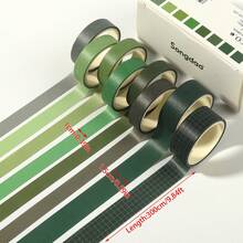 8卷實色方格和紙膠帶,適用於彈夾日誌裝飾 - 彩色 - 查看 2