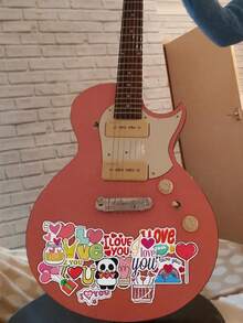 50 張紙質愛心卡通心形塗鴉貼紙適用於行李和房間裝飾,防水 - 彩色 - 查看 8