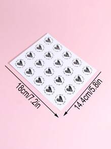 4pcs/Pack Transparent Stickers With Black Heart Design For Envelope Sealing, Cartoon Lover'S Stickers For Valentine's Day Gift Wrapping - Black - View 2