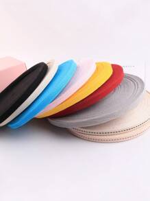 1cm X 45m/Roll Herringbone Pattern Fabric Ribbon For Garment Collar & Side Seaming - Black and White - View 2