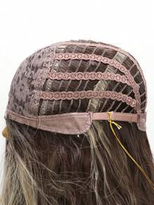 32 Inch Synthetic Fiber Black Gray High Gloss Dyed Wavy Curly Hair Natural Split Style Women'S Wig - Ombre - View 8