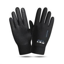 1對黑色防寒手套,防風防水單車/機車駕駛手套,內含絨毛增加保暖效果,帶掛勾可懸掛在汽車、腰帶或背包上,適用於冬春,適合家庭、朋友和兒童 - 黑色 - 查看 8