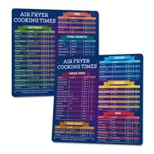 2pcs Air Fryer Magnetic Cheat Sheet Set, Magnetic Air Fryer Cooking Times Chart, Air Fryer Accessories Kitchen Gadgets Quick Reference Guide For Cooking And Frying - Blue - View 2