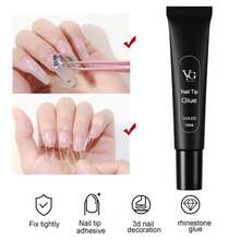 VEGE SISTER 10ml 美甲胶，适用于透明指甲和假指甲延长指甲粘合剂凝胶胶，需要通过 UV/LED 灯干燥，适用于美甲设计 DIY 家庭使用和美甲沙龙美甲工具 - 無色 - 查看 4