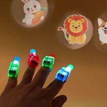 5入組塑料led投影手指燈,卡通投影燈,多重圖案閃爍卡通戒指 - 彩色 - 查看 6