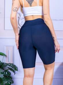 Women Sports Shorts - Màu xanh hải quân - Xem 3