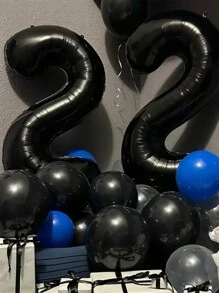 1pc 40-Inch Black Number 0-9 Balloons, Holiday Decoration, Christmas - Black - View 5