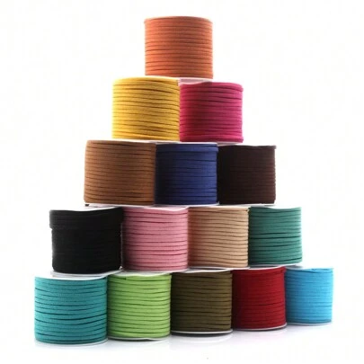 10m/Rotolo 2,5mm Finta Pelle Scamosciata Piatta, Cordino in Pelle di Alta Qualità per Realizzare Collane/Bracciali, Adatto anche come Cordino per Etichette, Confezioni Regalo, Accessori di Abbigliamento e Uso Quotidiano delle Donne