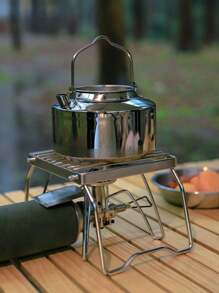 1 件便攜式可折疊不銹鋼燒烤爐,適合戶外露營,生存套件 - 銀色 - 查看 9