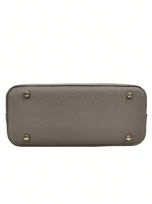 2023 New European And American Style Women's Bag, Litchi Patterned Fashion Handbag, Shoulder Bag, Crossbody Bag - Grey - View 4