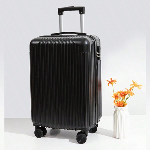 20-Inch Gift Carry-On Suitcase With Password Lock, Spinner Wheels, Solid Color, For Business Trip, Travel, Vacation Luggage Portable Carry-On Luggage For Travel Holiday Vacation Honeymoon Cruise Back To School For Men And Women Students