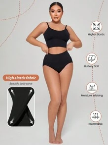 Suprenx 1Pc Women's Tummy Control Shapewear For Women Shaping Panties Underwear Cincher Body Shaper Slimming Panty Girdle - Black - View 5