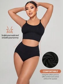Suprenx 1Pc Women's Tummy Control Shapewear For Women Shaping Panties Underwear Cincher Body Shaper Slimming Panty Girdle - Black - View 4