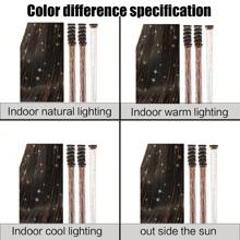 12 piezas de extensión de cabello sintético liso y mediano para clip, regalo de moda para festividades como la navidad y año nuevo para mujeres, paquete de 12 piezas, extensiones de tinsel de pelo brillante de 20 pulgadas con clip de colores variados, accesorios delicados para fiestas y festivales - Bronce - Ver 6