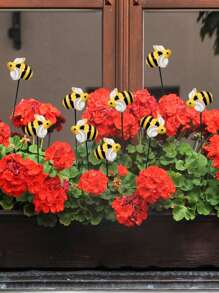 10 Piezas Estacas Decorativas Para Jardín Con Diseño Realista De Insectos Y Abejas Para Decoración Del Césped, 10 Piezas Por Set - Multicolor - Ver 1