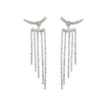 1對優雅的白色水滴形吊墜耳環,適合約會、派對、婚禮、求婚、珠寶配飾 - 白色 - 查看 4