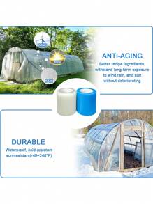1 Roll Waterproof Anti-Oxidation Adhesive Tape, High Adhesion Pe Greenhouse Repair Tape For Repairing Greenhouse Film - White - View 7