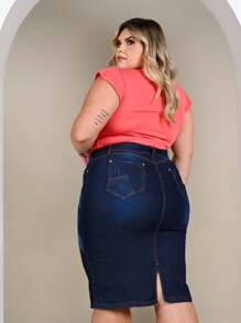 Women Denim Skirts - Blue - View 4