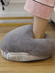 Usb Foot Warmer, Rechargeable, Winter Essential, Plush Foot Warmer - Khaki - View 7